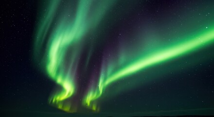 Aurora borealis green lights night sky natural phenomenon