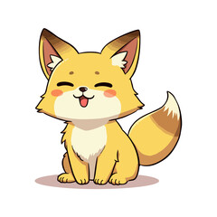 Obraz premium Cute Baby Coyote Clipart 07