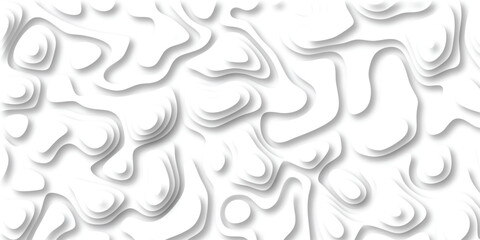 Abstract white layered topographic map style illustration with shadows creating a 3d effect
