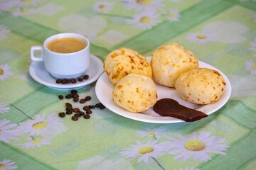 The most traditional Minas Gerais snack, coffee, cheese bread and guava paste