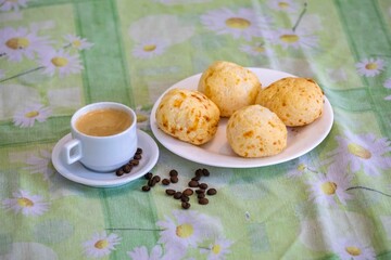 The most traditional Minas Gerais snack, coffee, cheese bread and guava paste