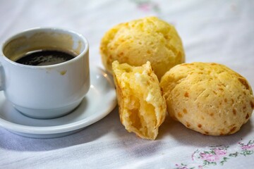 The most traditional Minas Gerais snack, coffee, cheese bread and guava paste