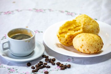 The most traditional Minas Gerais snack, coffee, cheese bread and guava paste