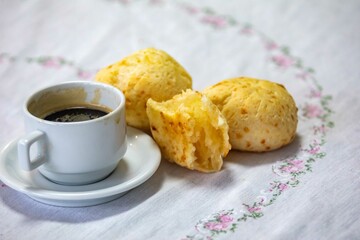 The most traditional Minas Gerais snack, coffee, cheese bread and guava paste