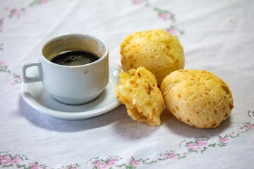 The most traditional Minas Gerais snack, coffee, cheese bread and guava paste