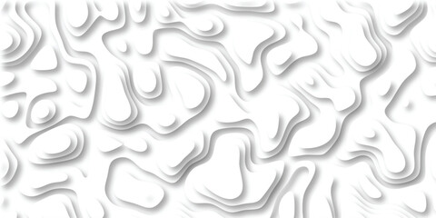 Abstract white topographic contour map with layered shadows creating a modern textured design perfect for backgrounds and design elements