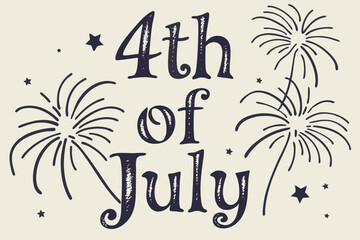 Fourth of july design with fireworks