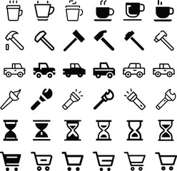 black and white icons