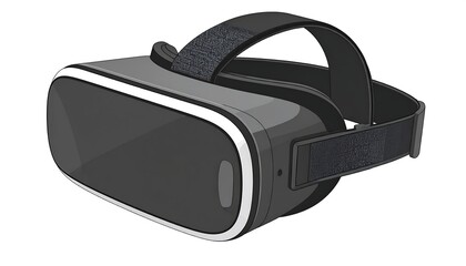 VR Headset with Technology Device.