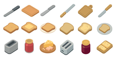 Breakfast essentials with toast, spreads, and kitchen utensils for culinary inspiration