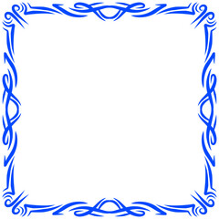 Ornate cyan frame accentuating a bold contrast against the stark black background