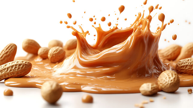 Peanut Butter Splash with Peanuts Creamy Texture and Deliciousness