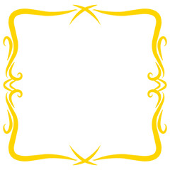 Obraz premium Golden Ornate Frame on Black Background for Elegant Design Elements