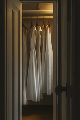 Clothes in the wardrobe