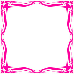 Fototapeta premium Vibrant fuchsia ornamental framework surrounding a dark backdrop perfect for posters