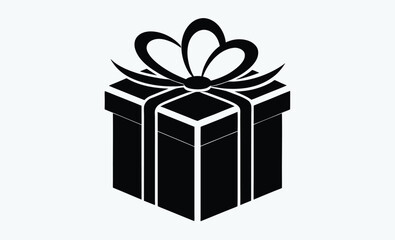 Gift box icons, present silhouette , christmas surprise vector