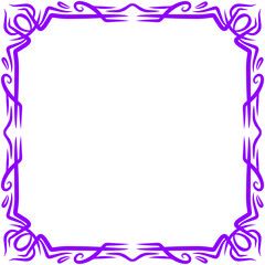 Ornamental violet square framework on dark background, classic decorative border