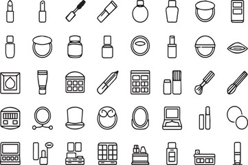 Beauty bottle - minimal thin line web icon set. Outline flat icons collection set vector illustration