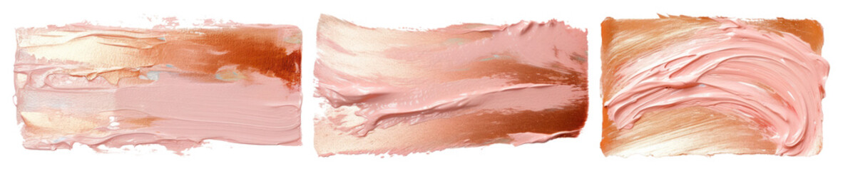 PNG Textured brushstroke makeup swatches, element set on transparent background