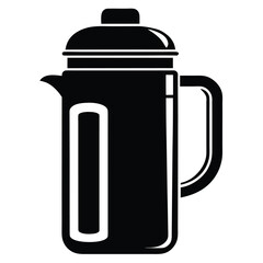 Vector illustrations of coffee and tea containers, including mugs, pots, and thermoses, isolated on white for your beverage needs