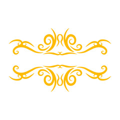 Elegant ornamental design with symmetrical flourishes on a dark background