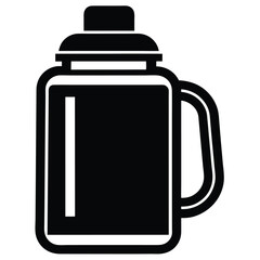 Vector illustrations of coffee and tea containers, including mugs, pots, and thermoses, isolated on white for your beverage needs