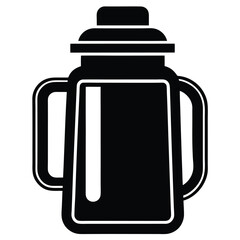 Vector illustrations of coffee and tea containers, including mugs, pots, and thermoses, isolated on white for your beverage needs