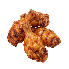 Grilled chicken wings traditional tasty delicious isolated on a transparent background
