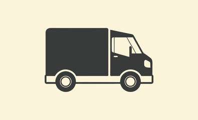 Delivery truck icon, set of black first shipping delivery truck icon vector silhouettes 