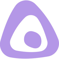 Illustration of a lavender triangle shape with a smaller triangle and circle inside it on a white background