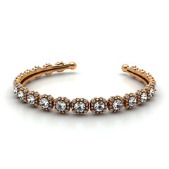 Obraz premium Elegant gold bracelet with sparkling gems in classic design 