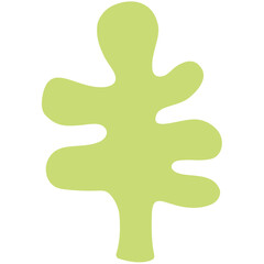 Illustration of a light green abstract tree shape with rounded branches on a white background view