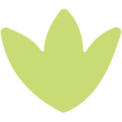 Illustration of a light green three leaf clover design with rounded edges and a simple flat style art