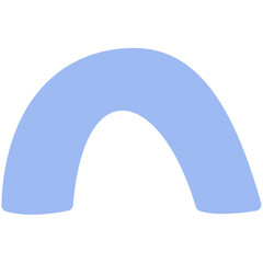 A light blue archway shape against a white background creating a simple and modern design element image