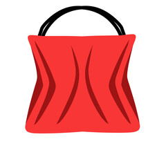 Abstracted red geometric form with suggestive central curvature against black expanse