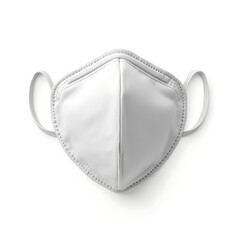 White face mask with ear loops on a neutral background  