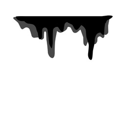 Abstract minimalist dripping form against a deep black background design