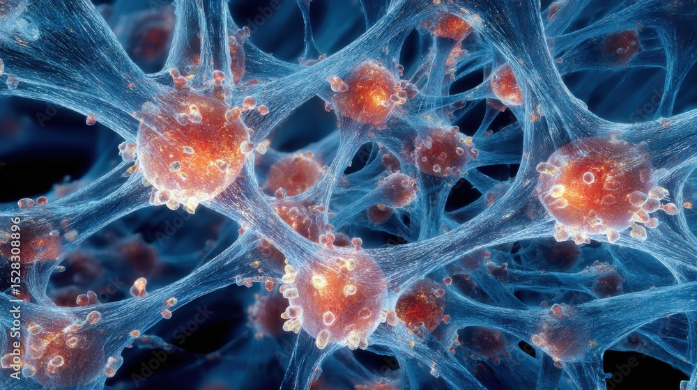 Aufkleber this vivid depiction illustrates intricate neural connections filled with synapses glowing in vibran