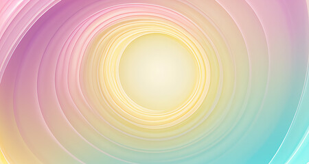 Pastel Vortex Glow - Abstract 3D Spiral Light Tunnel in Soft Gradient Colors