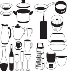 set of kitchen objects