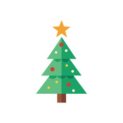 Fototapeta premium decorated christmas tree with star vector