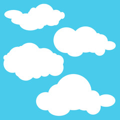 vector clouds on blue background