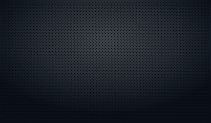 Obraz premium Black perforated background texture with black holes and glow