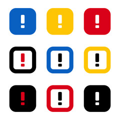 Attention and Exclamation Mark Icons Set