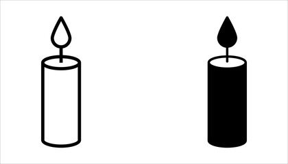 Candle vector icon set, vector illustration on white background.