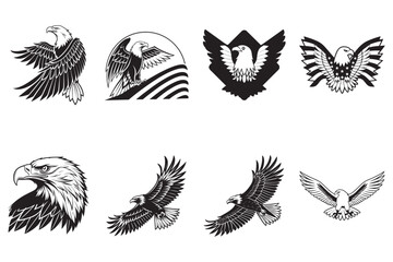 Fototapeta premium Powerful eagle illustrations, perfect for prints or tattoos.