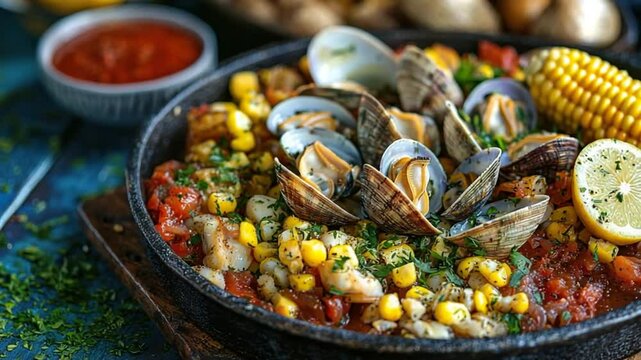 clam bake with corn and potatoes video canadian seafood