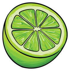 slice of lime cut fruit