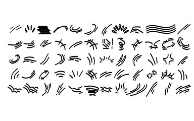 Hand Drawn Doodle Lines Abstract Swirls Vector Set Black White Graphic Design Elements Illustration Artistic Sketchy Strokes Collection Modern Simple Backgrounds Minimalist Style Perfect for          