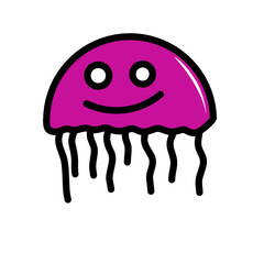 Abstract magenta graphic character, design with simplicity and happiness in design